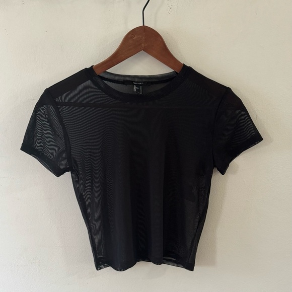 Sheer black crop top, size S - Picture 1 of 6